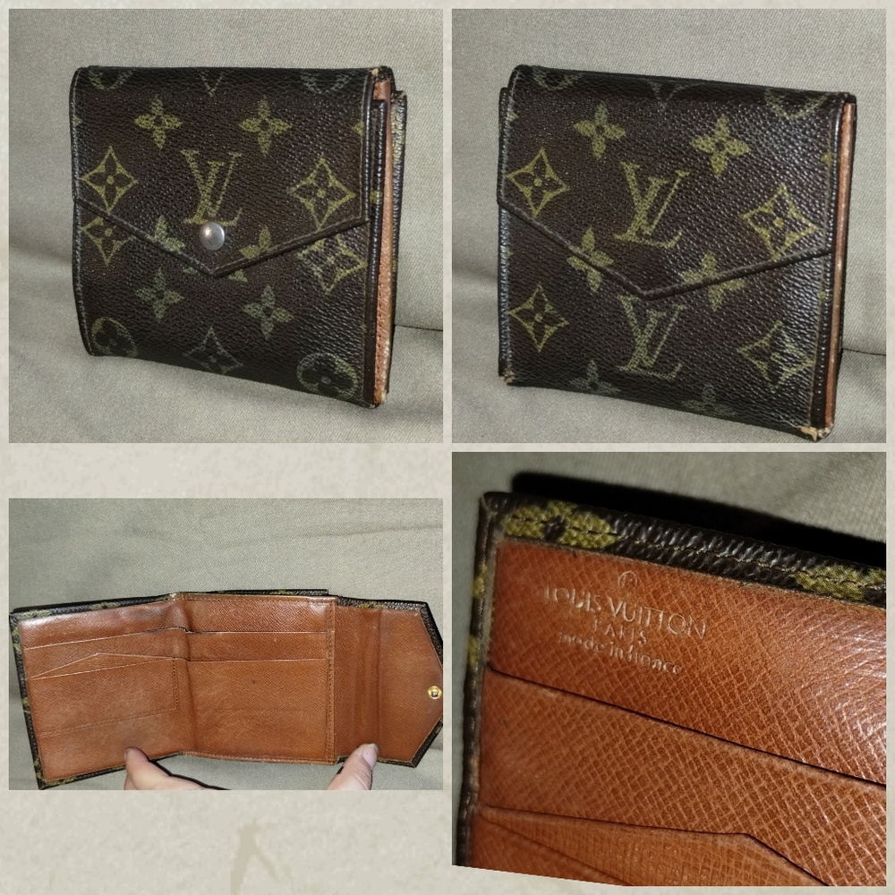 LOUIS VUITTON BROWN MONOGRAM LV LEATHER DUAL-SIDED WALLET ORGANIZER ~ AUTHENTIC